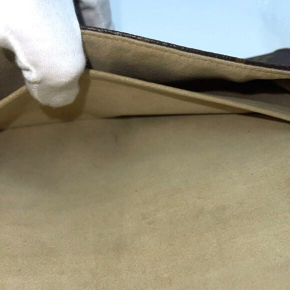 LOUIS VUITTON Pochette Twin Monogram Clutch Chain Strap Bag Brown LV Aunthentic